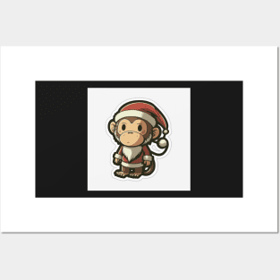 Cute Christmas Monkey! Posters and Art